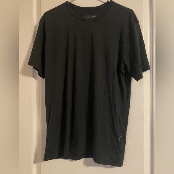 New With Tags Flaw Rag & Bone Classic Black Men's Short Sleeve Shirt Medium - Picture 3 of 10